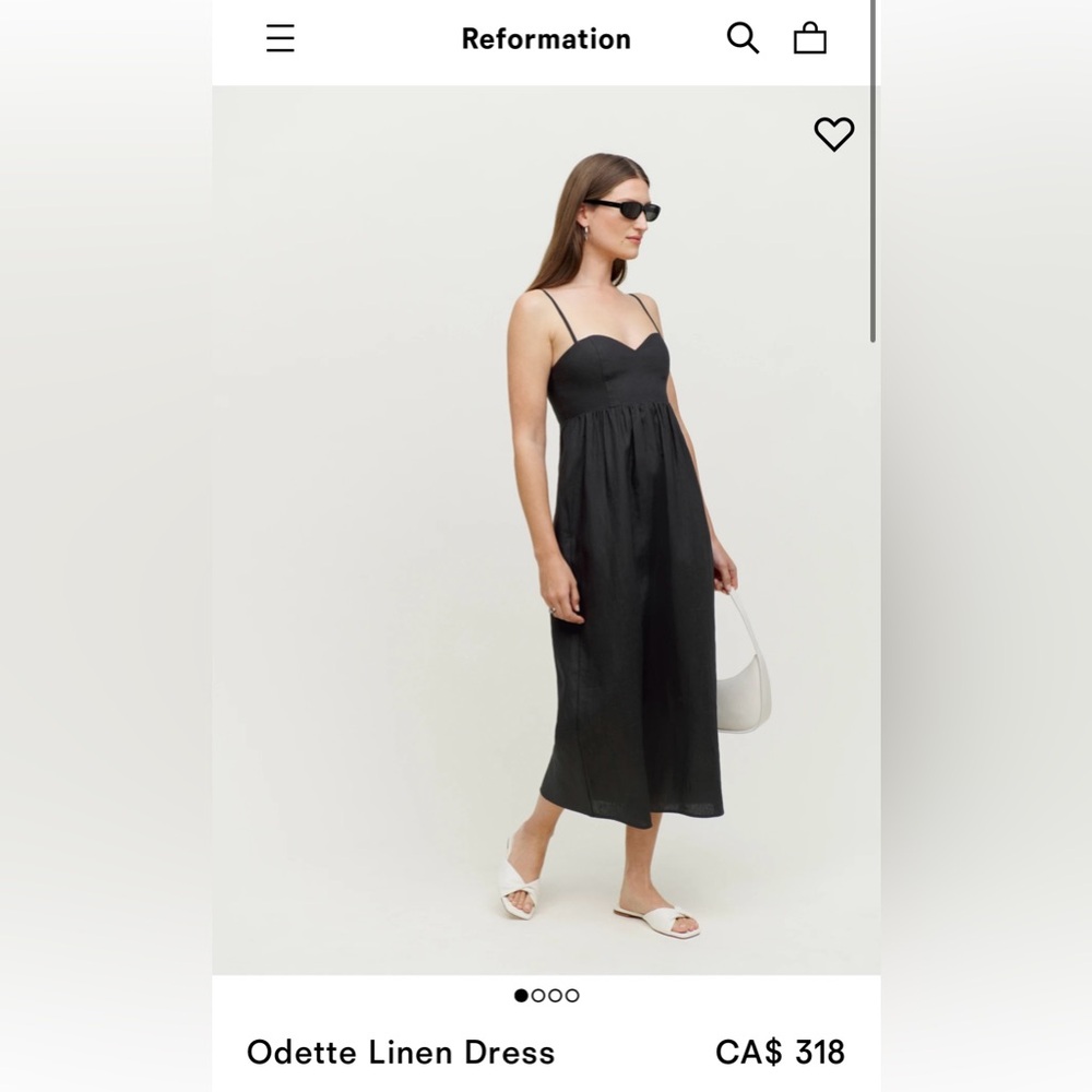 Reformation Odette Linen Black Dress 2